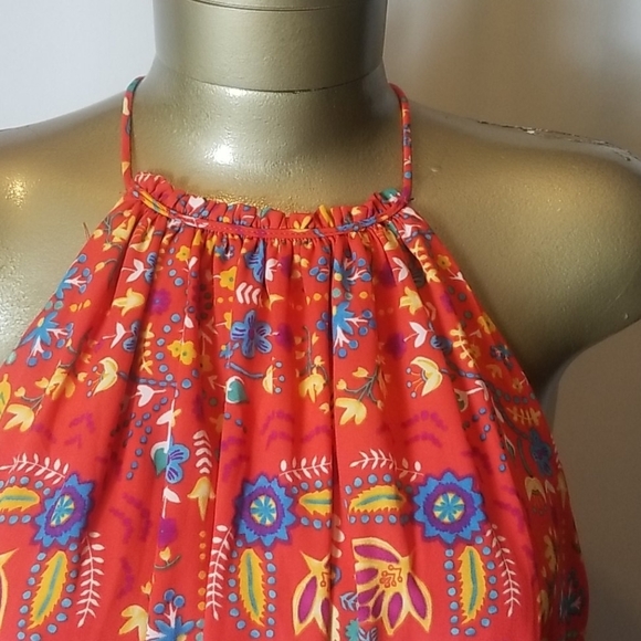 ORANGE PRINTED EVERLY  SUMMER DRESS - Picture 5 of 9